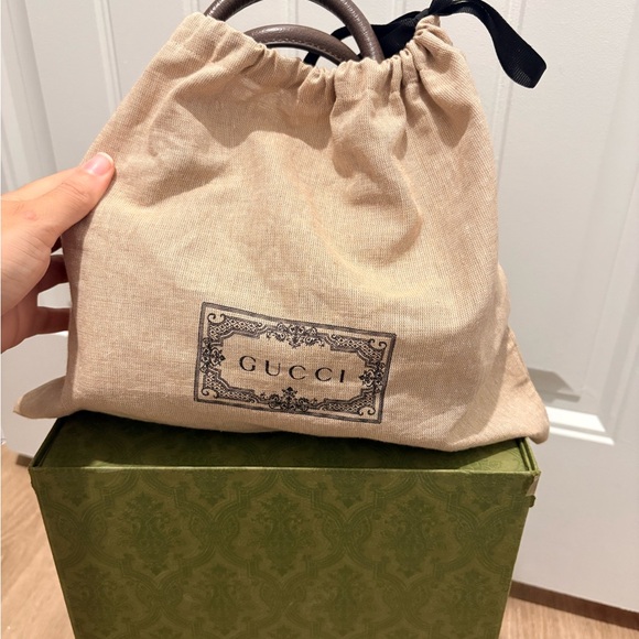 Gucci Beige and Brown Mini Bag with Red and Green Stripe - Picture 11 of 15